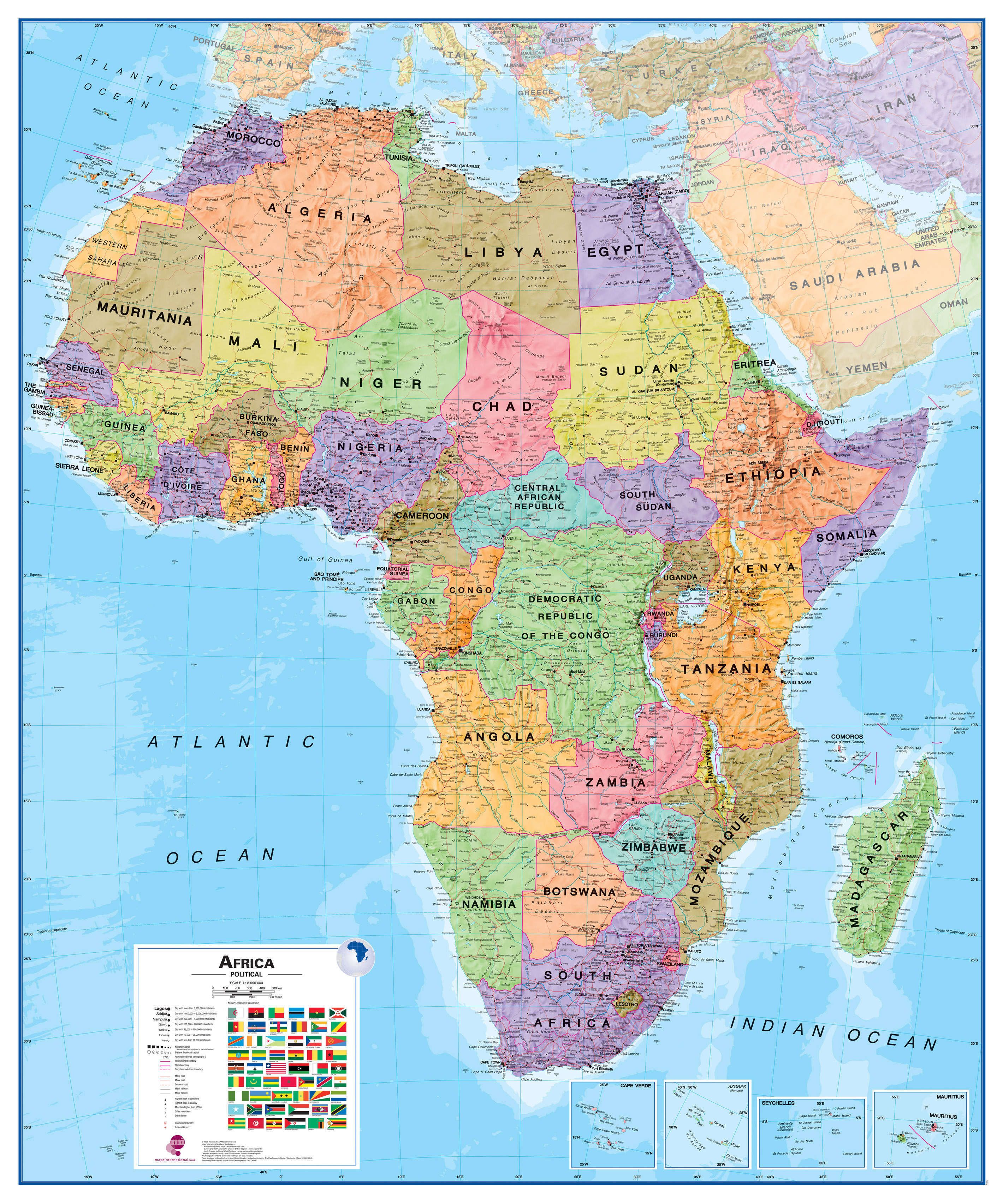 Africa Political Wall Map Images And Photos Finder