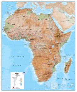 Large Physical Africa Wall Map (Pinboard)