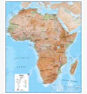 Huge Physical Africa Wall Map (Laminated)