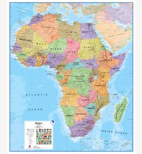 Huge Political Africa Wall Map (Laminated)