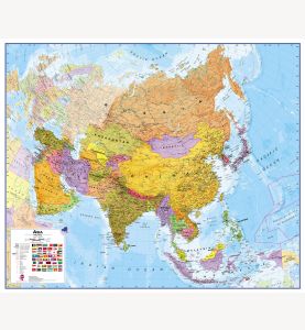 Huge Political Asia Wall Map (Laminated)