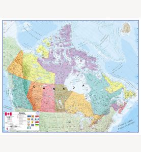 Large Political Canada Wall Map (Laminated)