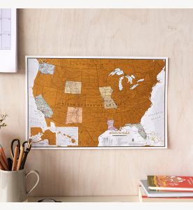 Scratch the USA - Travel edition (Pinboard & wood frame - Black)