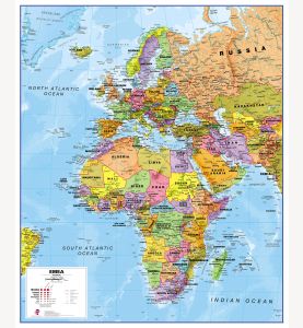 Political Europe Middle East Africa (EMEA) Map (Laminated)