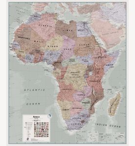 Large Executive Political Africa Wall Map (Laminated)