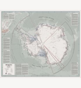 Huge Executive Political Antarctica Wall Map (Laminated)