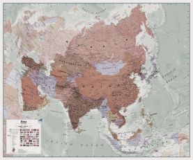 Large Executive Political Asia Wall Map (Laminated)