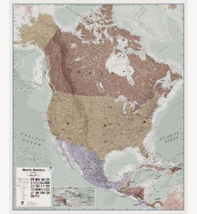 Huge Executive Political North America Wall Map (Laminated)