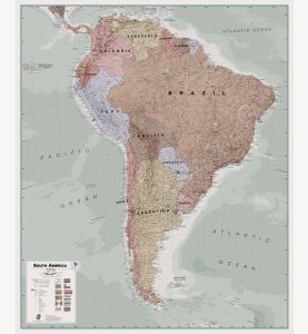 Huge Executive Political South America Wall Map (Paper)