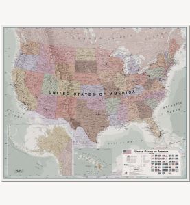 Large Executive USA Wall Map (Pinboard)