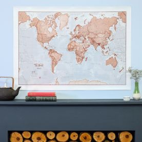 Medium The World Is Art Wall Map - Red (Paper)