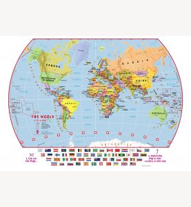 Match The Flags World Map (Laminated)