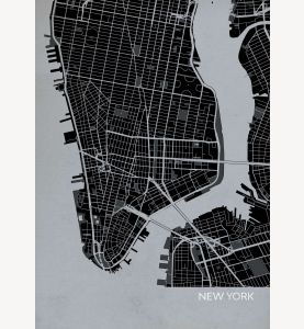 New York City Street Map Print - Charcoal