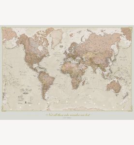 Large Personalized Antique World Map (Laminated)