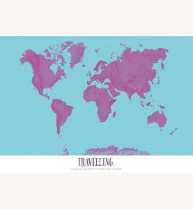 Small Personalized Pop Art World Map - Radial (Paper)