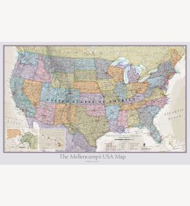 Medium Personalized Classic USA Wall Map (Laminated)