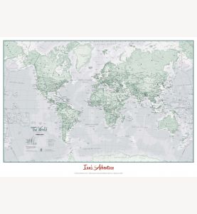 Large Personalized World Is Art Wall Map - Rustic (Paper)