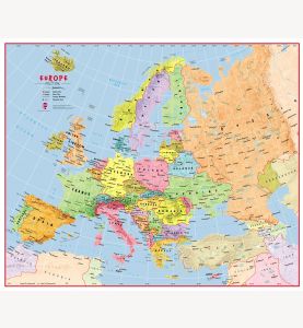 Huge Elementary School Political Europe Wall Map (Laminated)