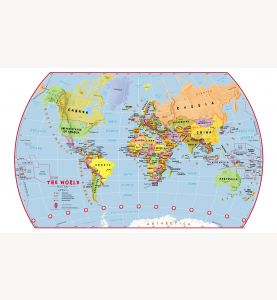Large Elementary School Political World Wall Map (Laminated)
