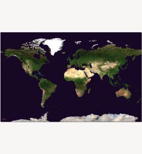 Medium Satellite Map of the World (Pinboard)