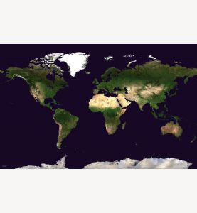 Small Satellite Map of the World (Laminated)