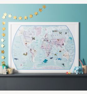 World Illustrated Sticker Map