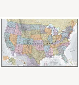 Large Classic USA Wall Map (Laminated)
