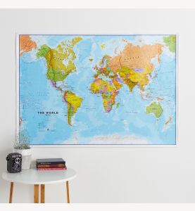 Large Political World Wall Map (Paper Single Side Lamination)