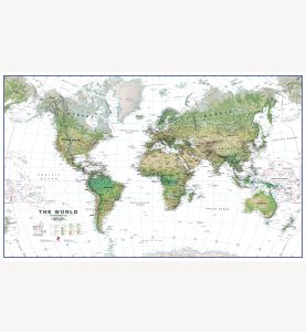 Environmental World Wall Map - White Ocean