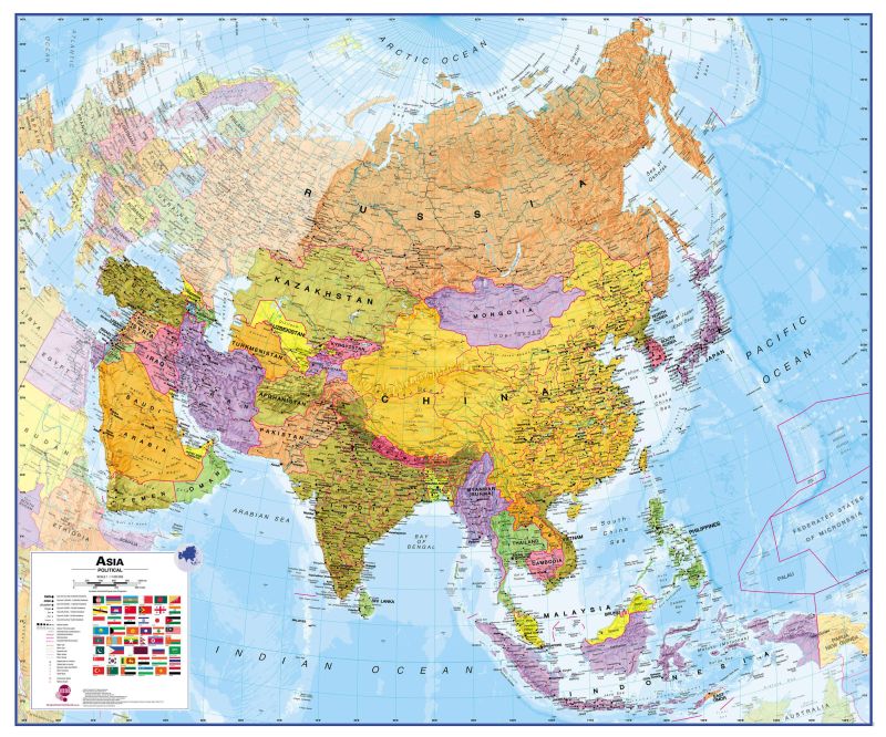 laminated wall size world maps