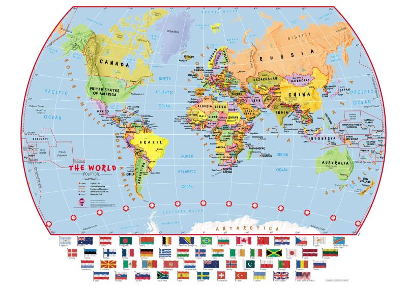 Map of the World with Flags - GIS Geography