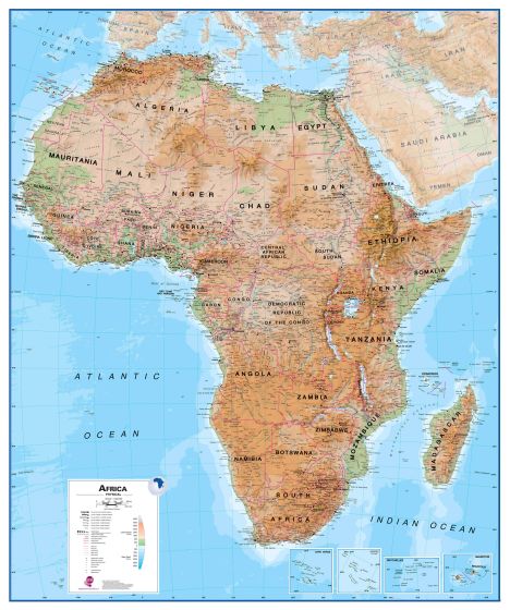 africa map political and physical