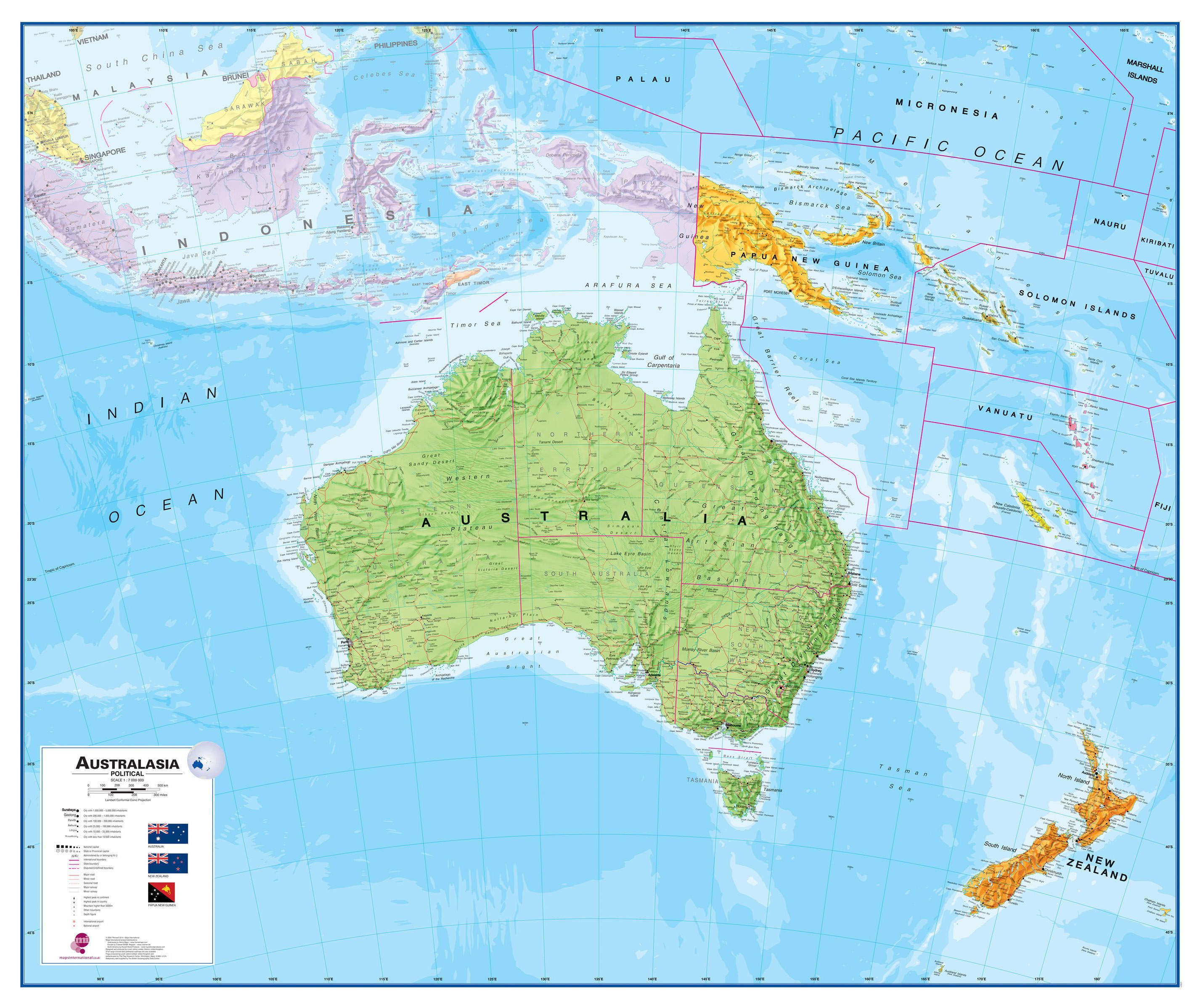 Australasia Wall Map Political Ct00017 