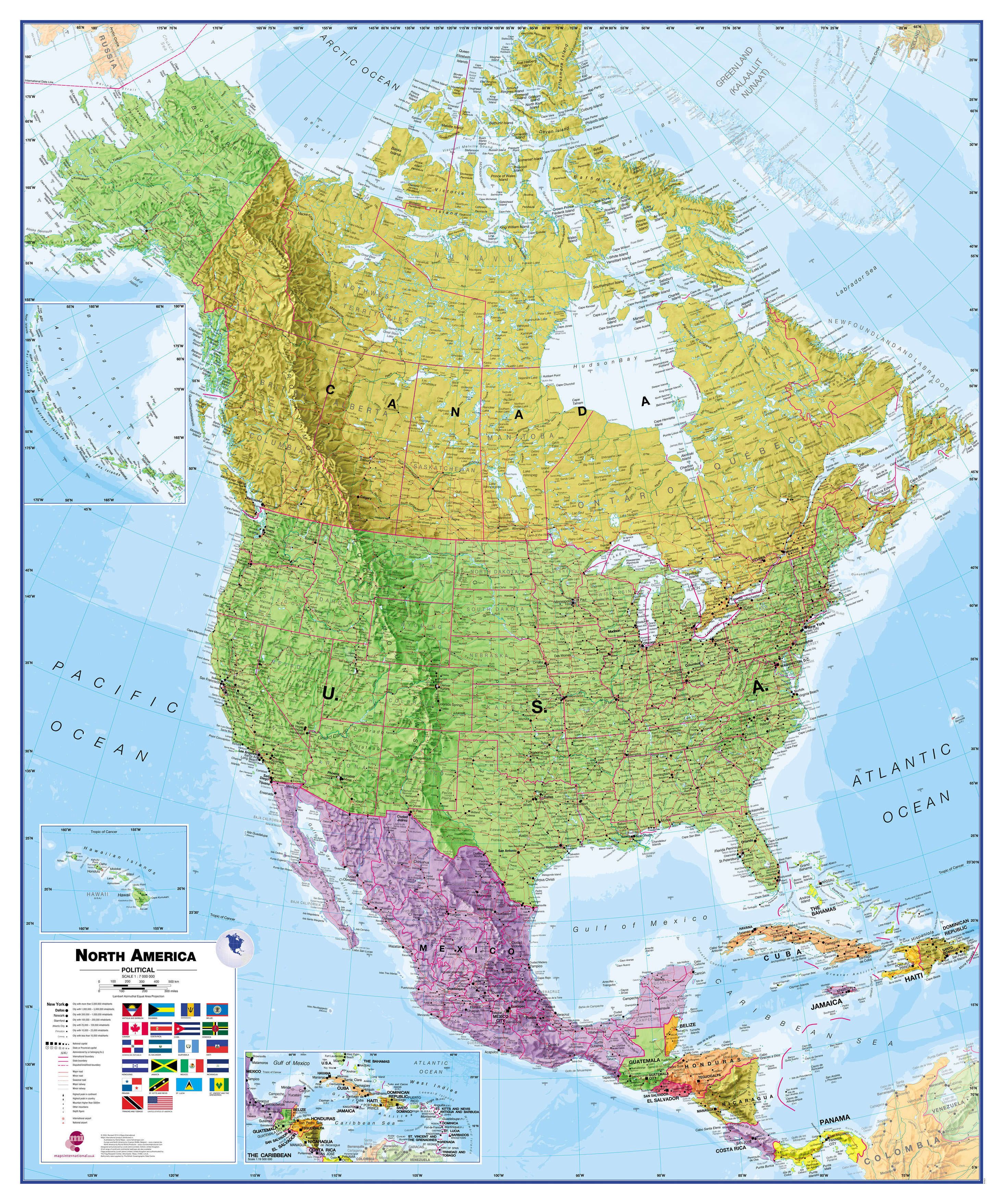 North America Wall Map Political Ct00018 