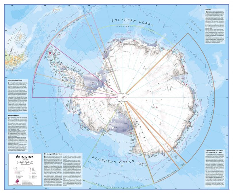Antarctica Political Map | Wall Map